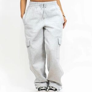 FB County Heavyweight Baggy Cargo Sweatpants Fit Fleece - Grey
